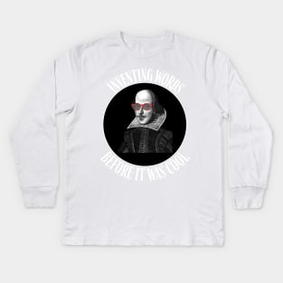 Hipster Shakespeare Inventing Words Gift Kids Long Sleeve T-Shirt